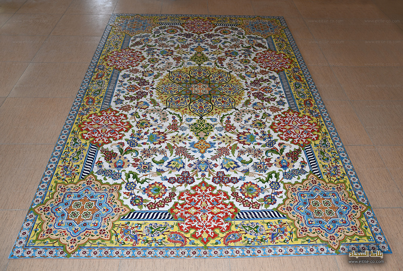 Carpet design on handmade tiles, www.eitile-co.com