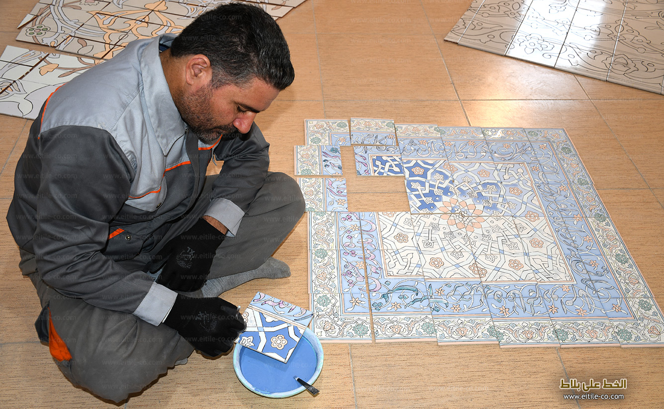 Handmade tiles with Persian poems calligraphy, www.eitile-co.com