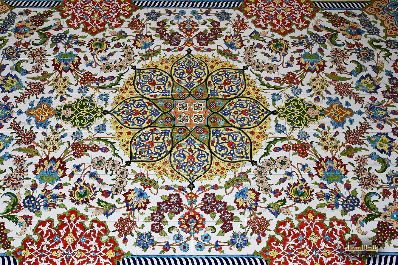 Handmade ceramic tiles with rug design for floor decoration, www.eitile.com