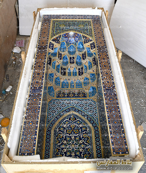 Mosque Mihrab Muqarnas tile panel designing and manufacturing, www.eitile-co.com