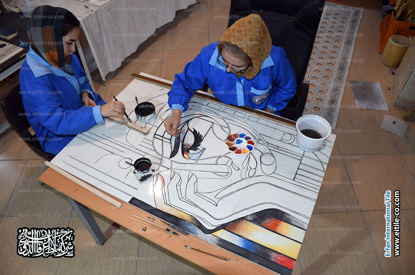 بلاط يدوي مزين برسومات تكعيبية فريدة. www.eitile-co.com