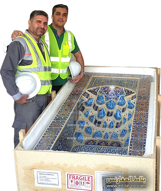 Mosque Mihrab Muqarnas tile panel designing and manufacturing, www.eitile-co.com