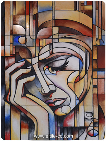 بلاط بألوان سبعة مستوحى من التكعيبية. www.eitile-co.com